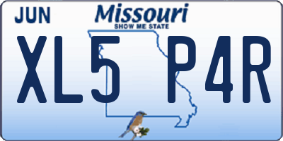 MO license plate XL5P4R