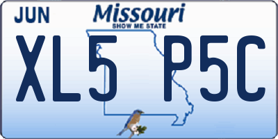 MO license plate XL5P5C