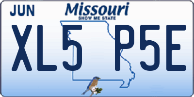 MO license plate XL5P5E