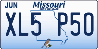 MO license plate XL5P5O