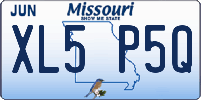 MO license plate XL5P5Q