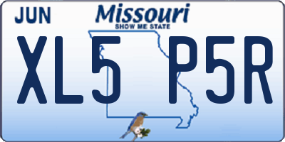 MO license plate XL5P5R