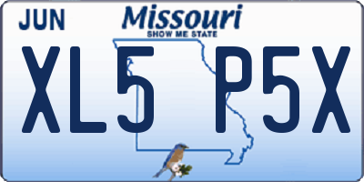 MO license plate XL5P5X