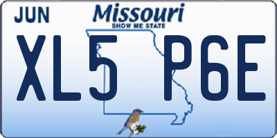 MO license plate XL5P6E