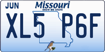 MO license plate XL5P6F
