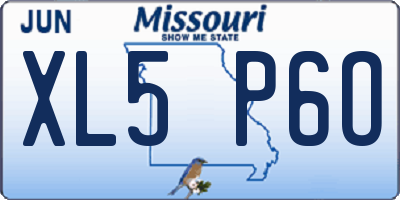 MO license plate XL5P6O