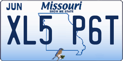 MO license plate XL5P6T