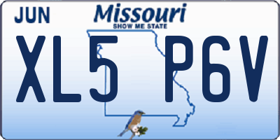MO license plate XL5P6V