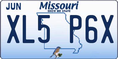 MO license plate XL5P6X