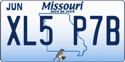 MO license plate XL5P7B