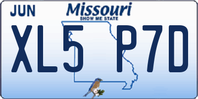 MO license plate XL5P7D