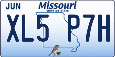MO license plate XL5P7H