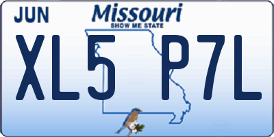 MO license plate XL5P7L