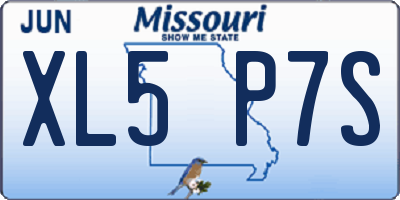 MO license plate XL5P7S