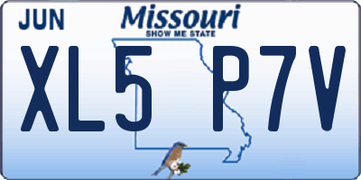 MO license plate XL5P7V