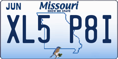 MO license plate XL5P8I