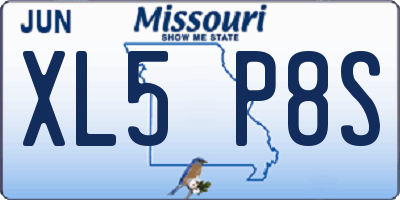 MO license plate XL5P8S