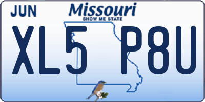 MO license plate XL5P8U