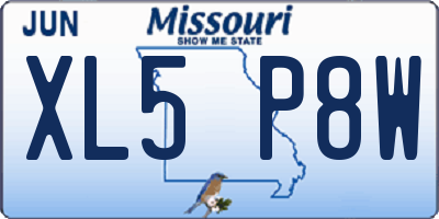 MO license plate XL5P8W