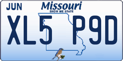 MO license plate XL5P9D