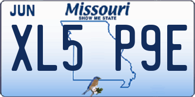 MO license plate XL5P9E