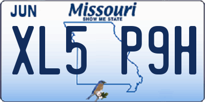 MO license plate XL5P9H