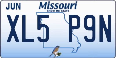 MO license plate XL5P9N