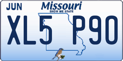 MO license plate XL5P9O