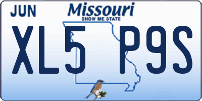 MO license plate XL5P9S