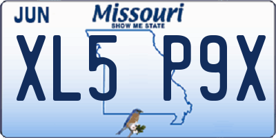 MO license plate XL5P9X