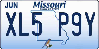 MO license plate XL5P9Y