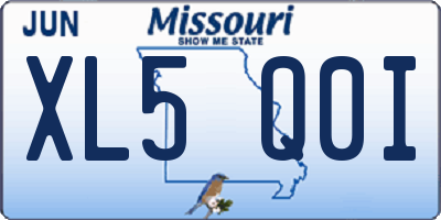 MO license plate XL5Q0I