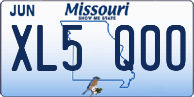 MO license plate XL5Q0O