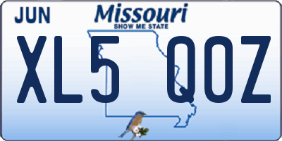 MO license plate XL5Q0Z
