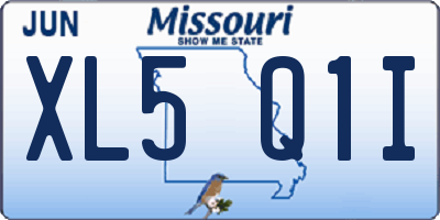 MO license plate XL5Q1I