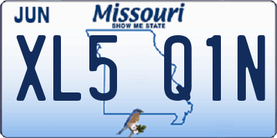 MO license plate XL5Q1N