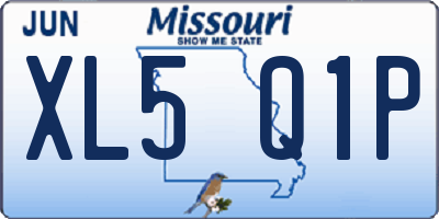 MO license plate XL5Q1P