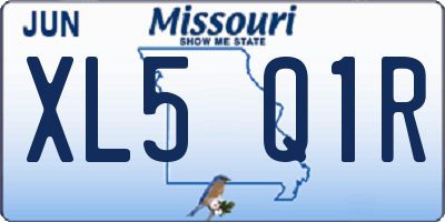 MO license plate XL5Q1R