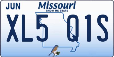 MO license plate XL5Q1S