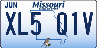 MO license plate XL5Q1V