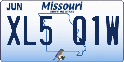 MO license plate XL5Q1W
