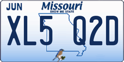 MO license plate XL5Q2D
