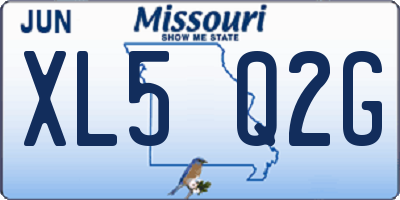 MO license plate XL5Q2G