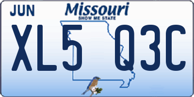 MO license plate XL5Q3C