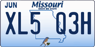 MO license plate XL5Q3H