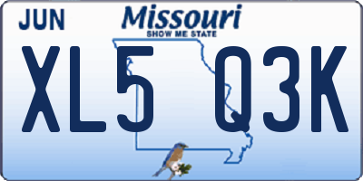 MO license plate XL5Q3K