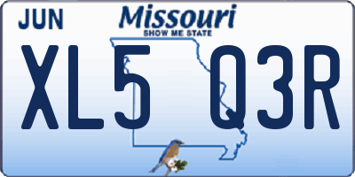 MO license plate XL5Q3R