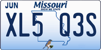 MO license plate XL5Q3S
