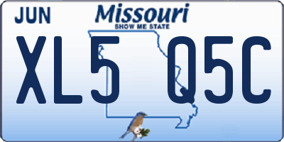 MO license plate XL5Q5C