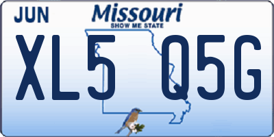 MO license plate XL5Q5G